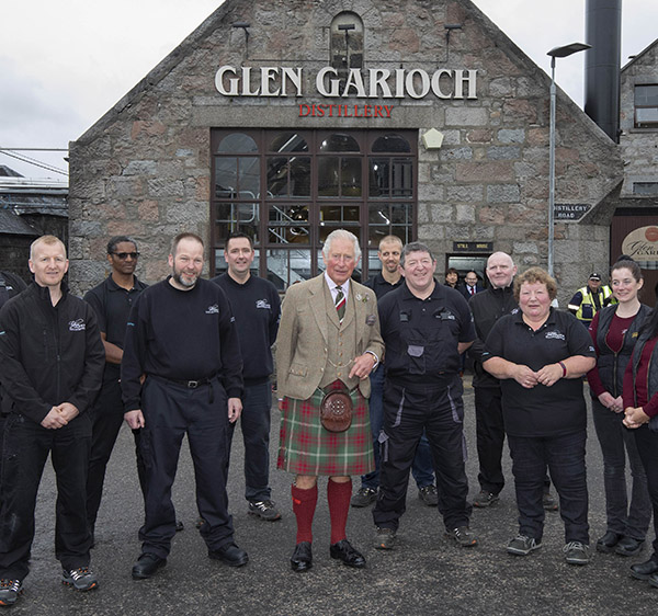 HRH The Prince Charles, Duke of Rothesay, visits Glen Garioch Distillery during ongoing restoration and upgrade project