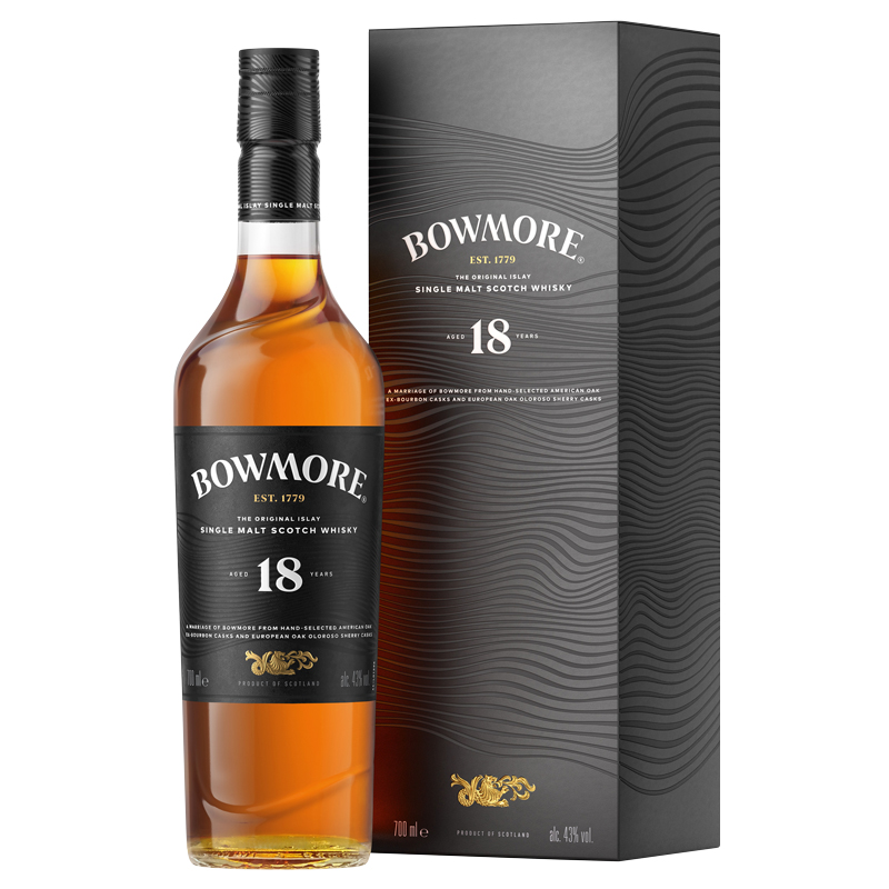 Bowmore 18 Years Old Flasche udn Umverpackung
