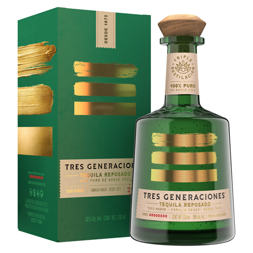 Tres Generaciones Reposado - Flasche und Verpackung